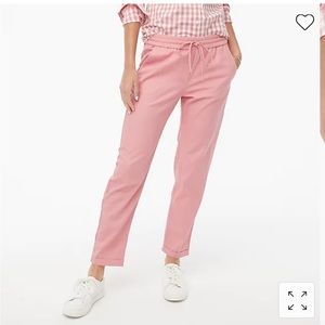 J. Crew Twill Drawstring Pants in Warm Rose